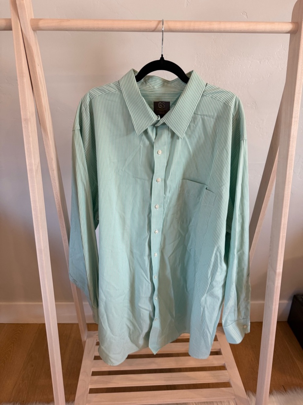 Men's Mint Green Stripe Dress Shirt